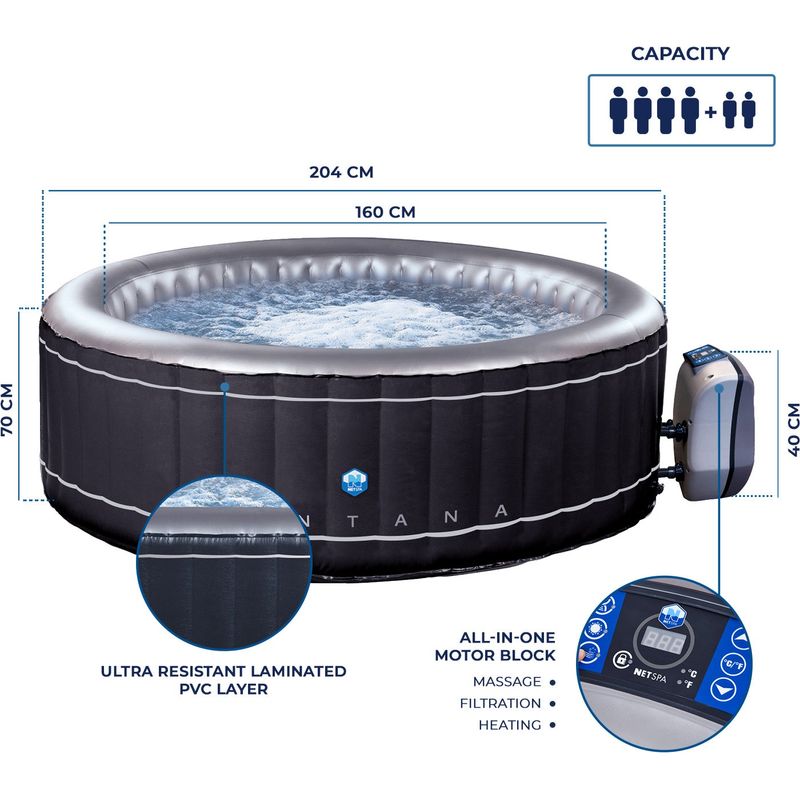 Montana - Aufblasbarer Whirlpool für 6 (4+2) Personen